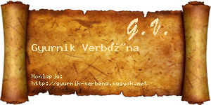 Gyurnik Verbéna névjegykártya